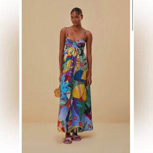 Farm Rio Tropical Scenario Sleeveless Maxi Dress